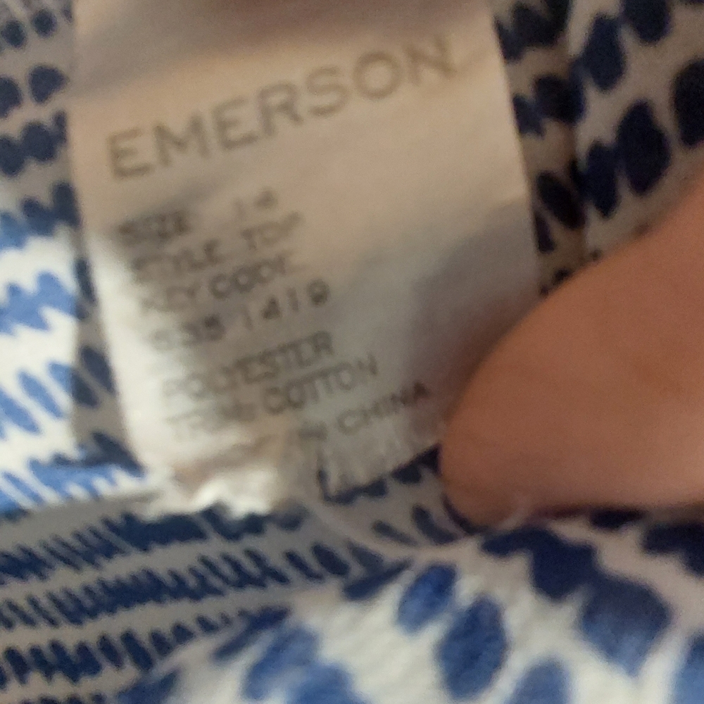 Emerson size 14 light weight polyester tank top with cotton trim. - Picture 4 of 4